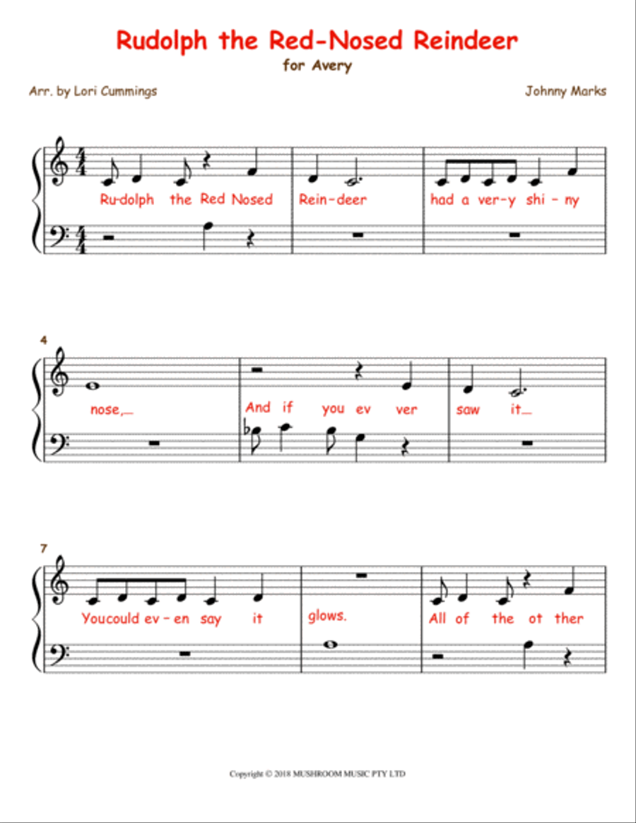 Rudolph The Red-nosed Reindeer Piano Method scores gallery preview page 2