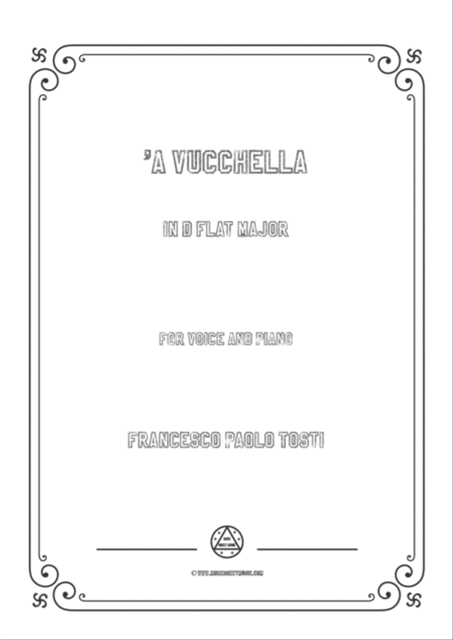 Tosti-'A Vucchella in D flat Major,for Voice and Piano Voice Solo scores gallery preview page 1