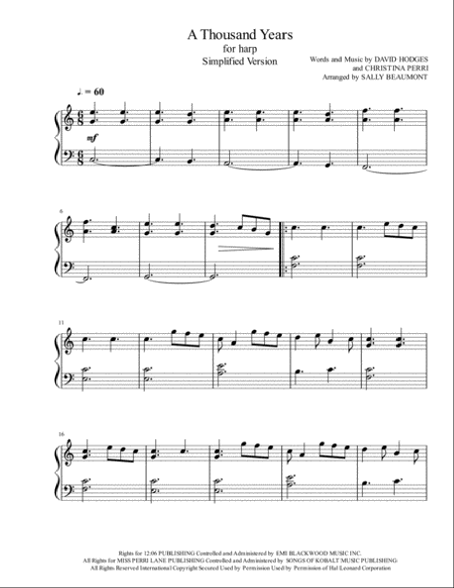 A thousand outlet years harp