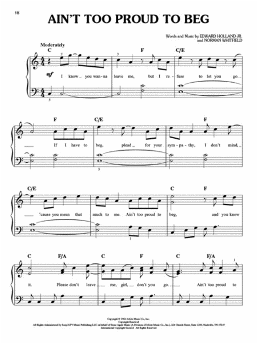 Motown Easy Piano scores gallery preview page 5