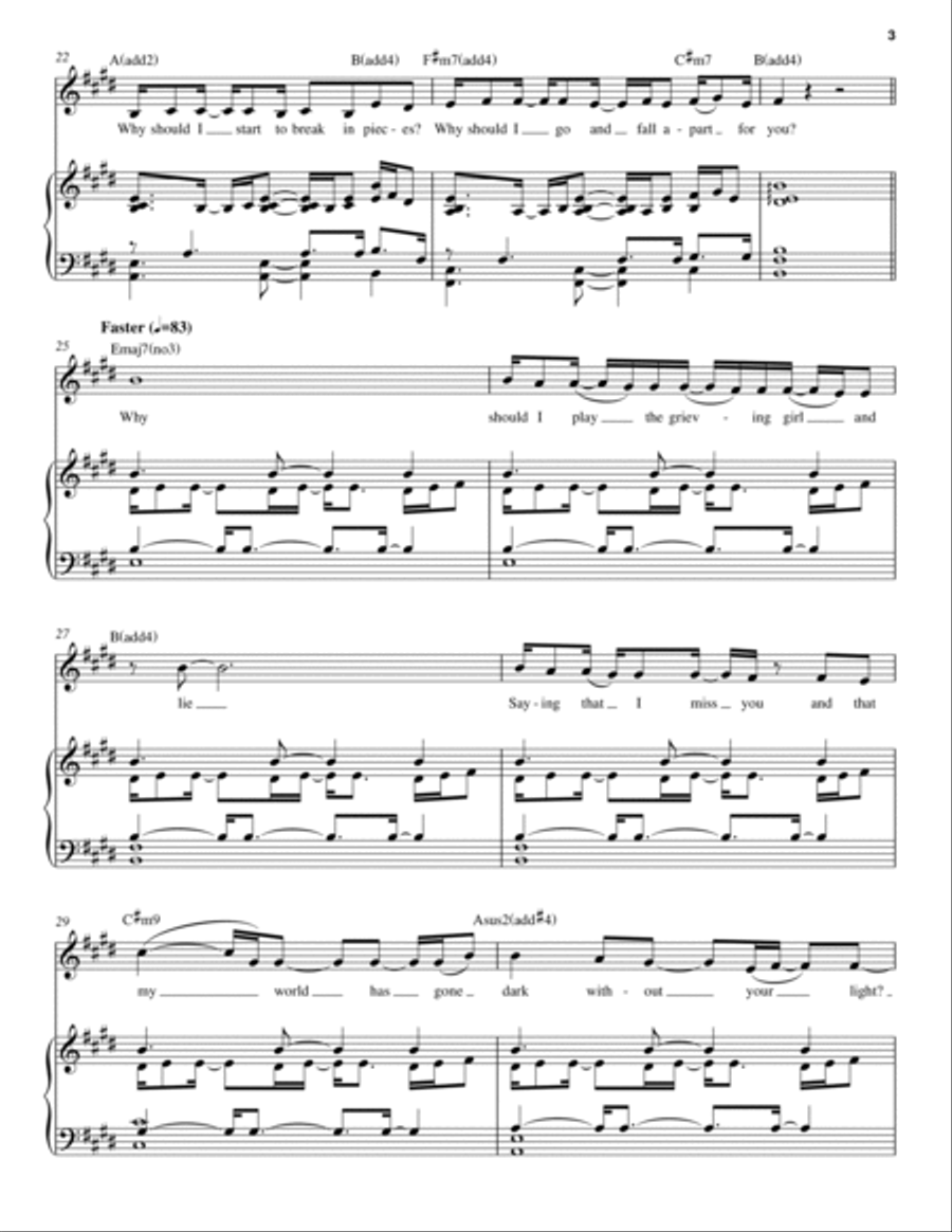 Requiem (Solo Version) (from Dear Evan Hansen) Voice scores gallery preview page 3
