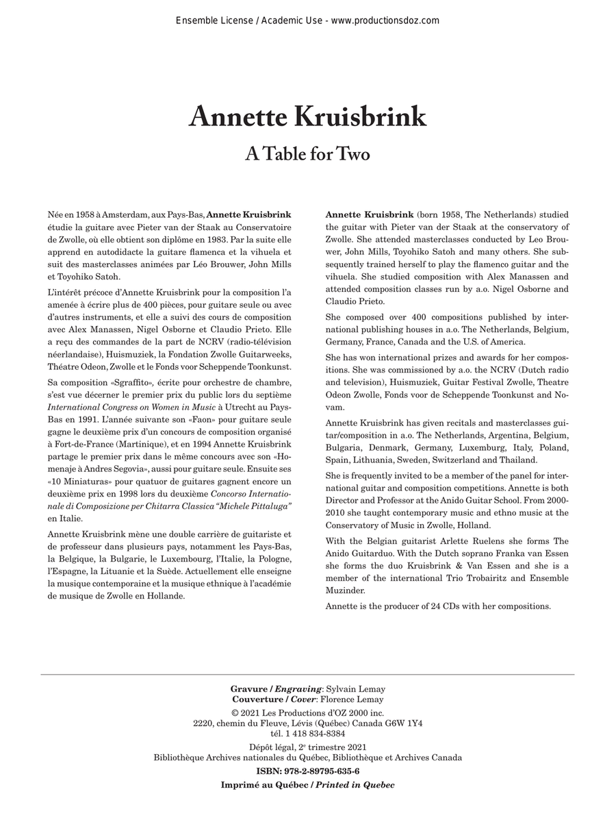 A Table for Two Classical Guitar scores gallery preview page 1