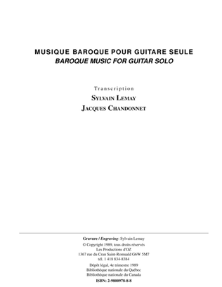 Book cover for Musique baroque pour guitare seule