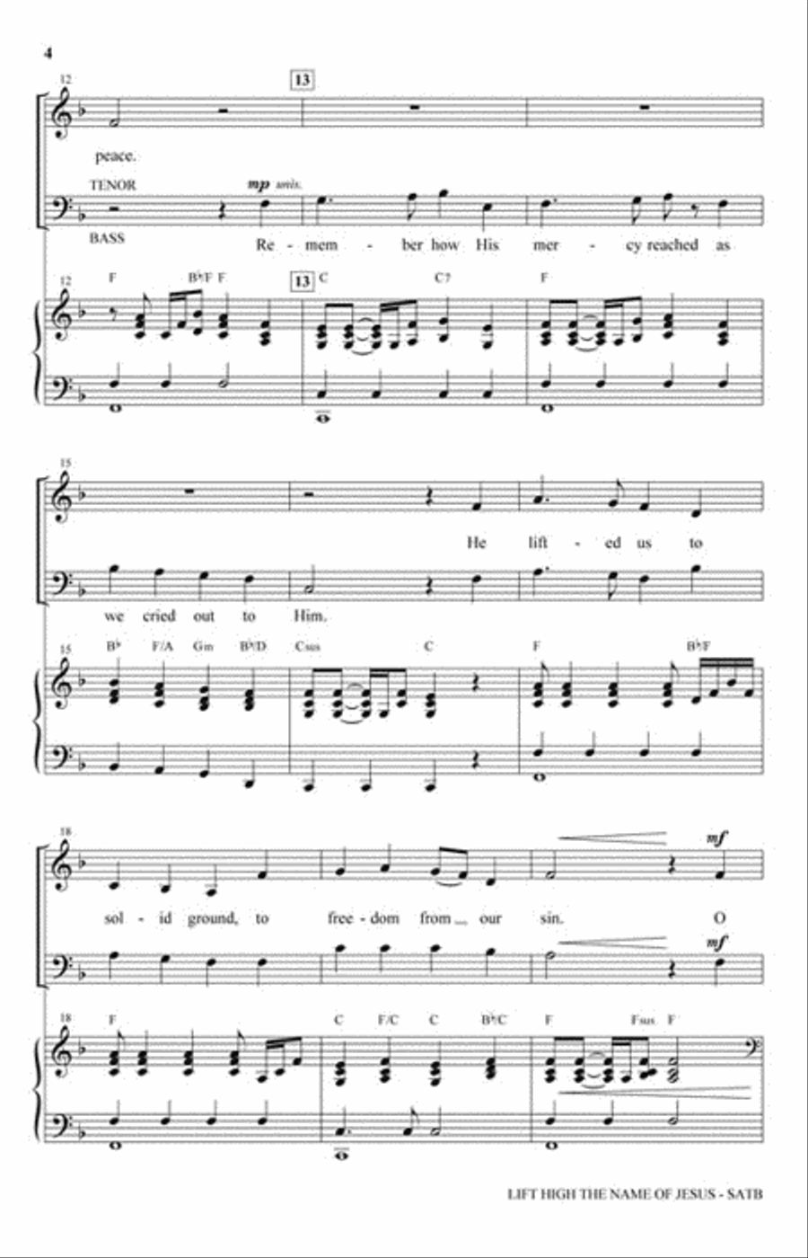 Lift High the Name of Jesus Choir scores gallery preview page 3