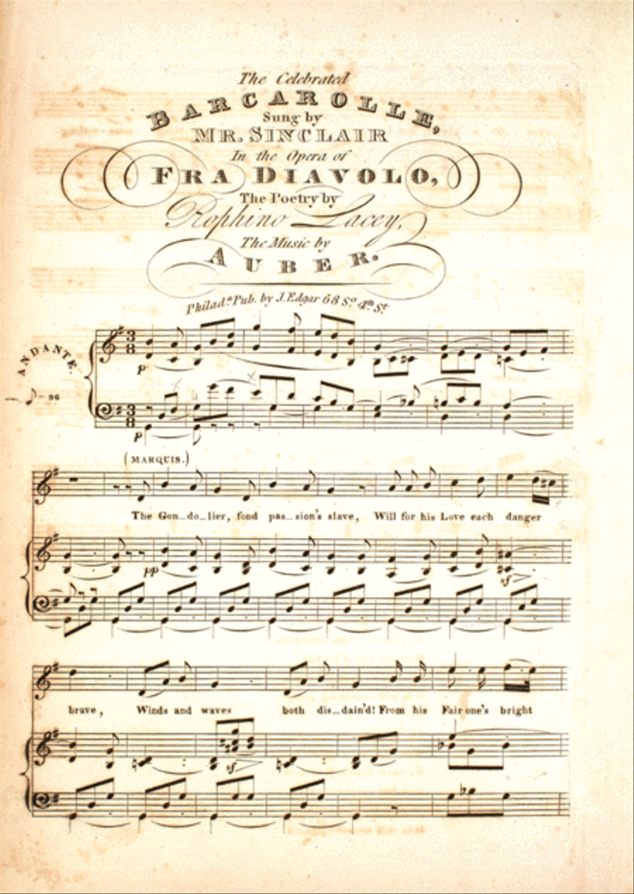 The Celebrated Barcarolle Voice scores gallery preview page 1