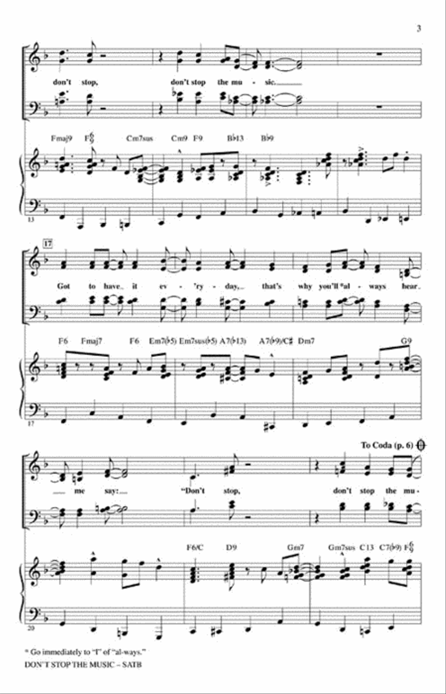 Don't Stop the Music Don't Stop the Music Vocal Jazz Ensemble scores gallery preview page 3