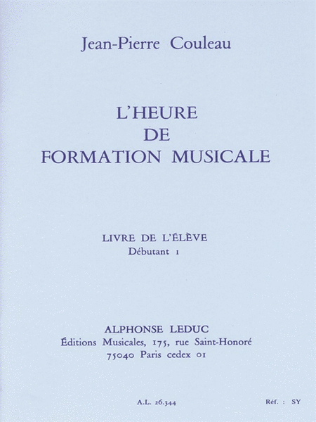 Heure De Formation Musicale Debutant 1/livre De L