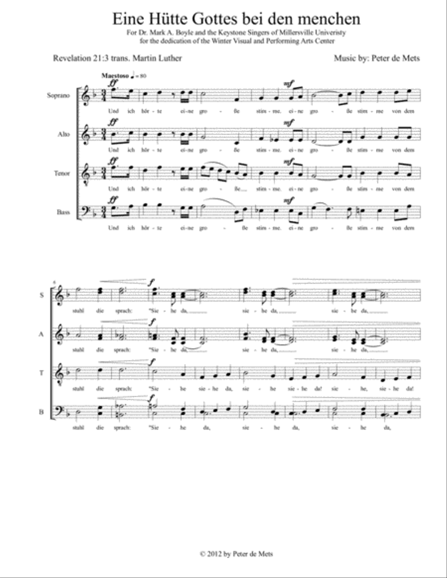 Eine Hütte Gottes bei den menchen 4-Part scores gallery preview page 1