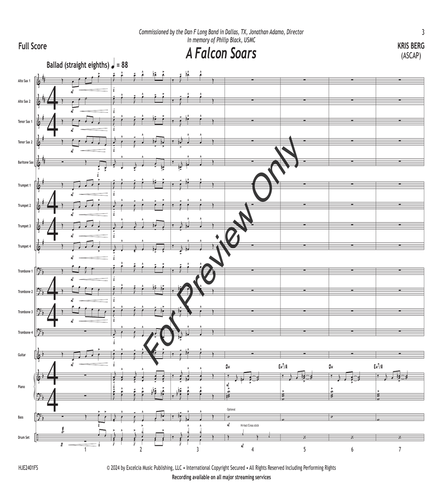 A Falcon Soars Jazz Ensemble scores gallery preview page 3