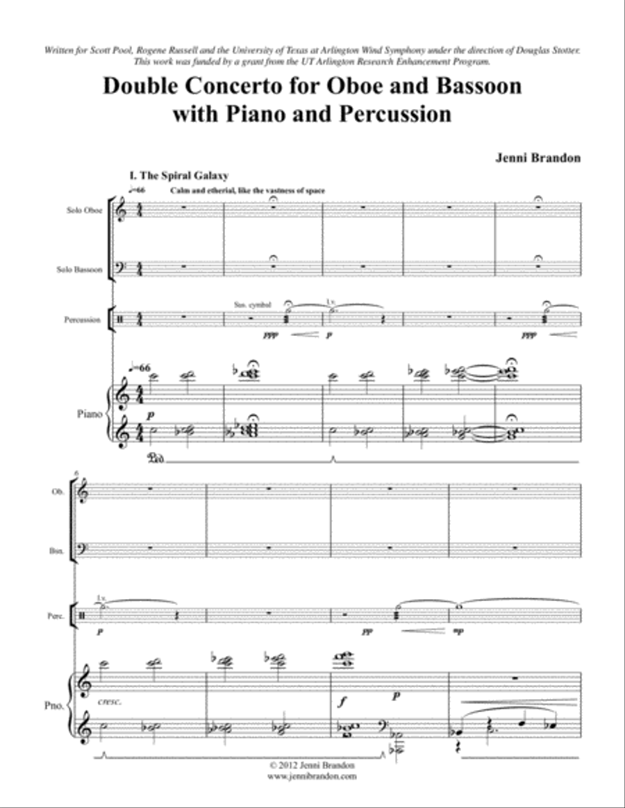 Double Concerto for Oboe and Bassoon with Piano and Percussion Large Ensemble scores gallery preview page 5
