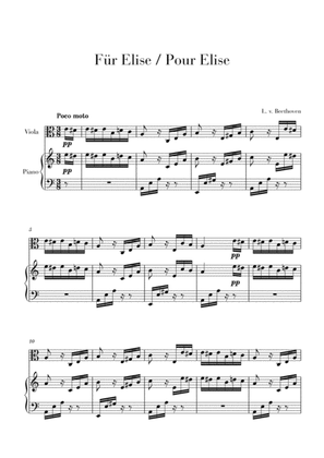 Pour Elise (Für Elise) for Viola and Piano