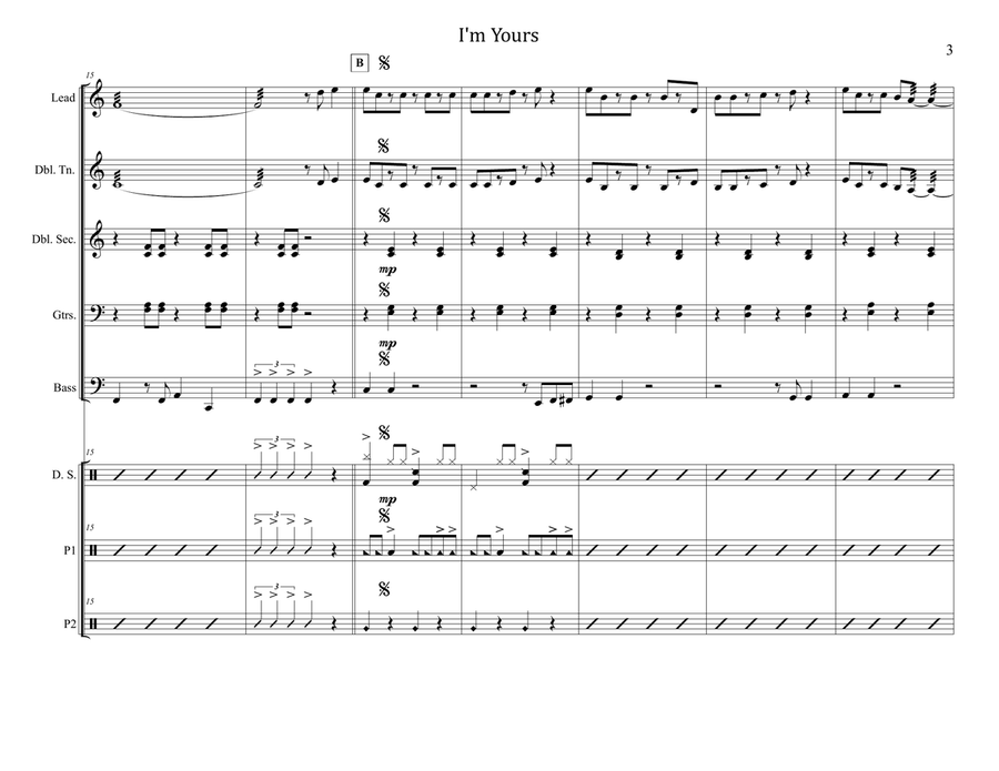 I'm Yours Steel Drum Band scores gallery preview page 3