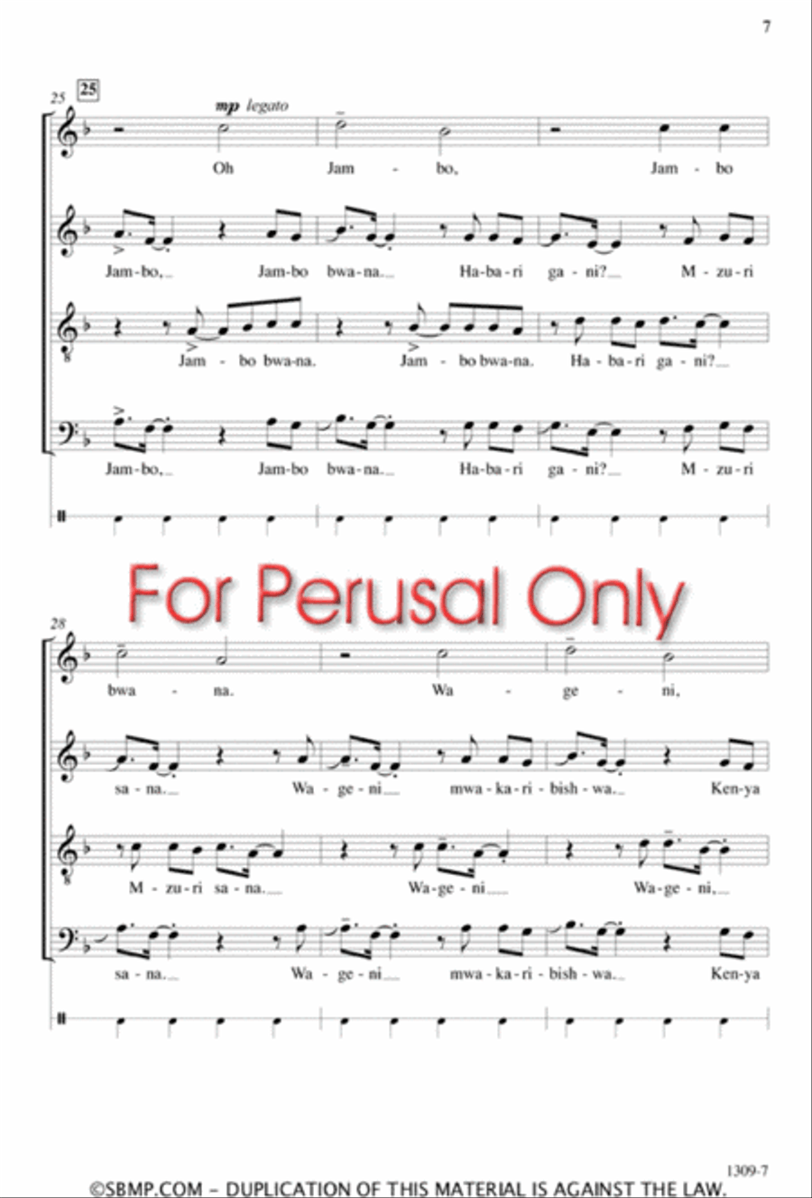 Jambo - SATB Octavo Jambo - SATB Octavo 4-Part scores gallery preview page 6