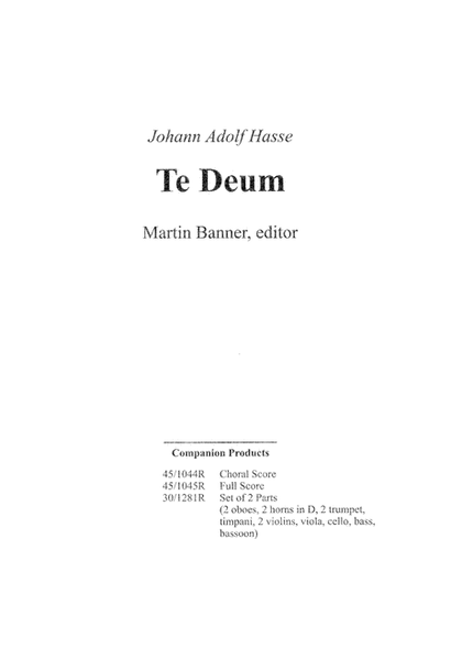 Te Deum Choral Score