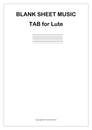 📝 Empty Blank Music Staff (TAB for Lute)