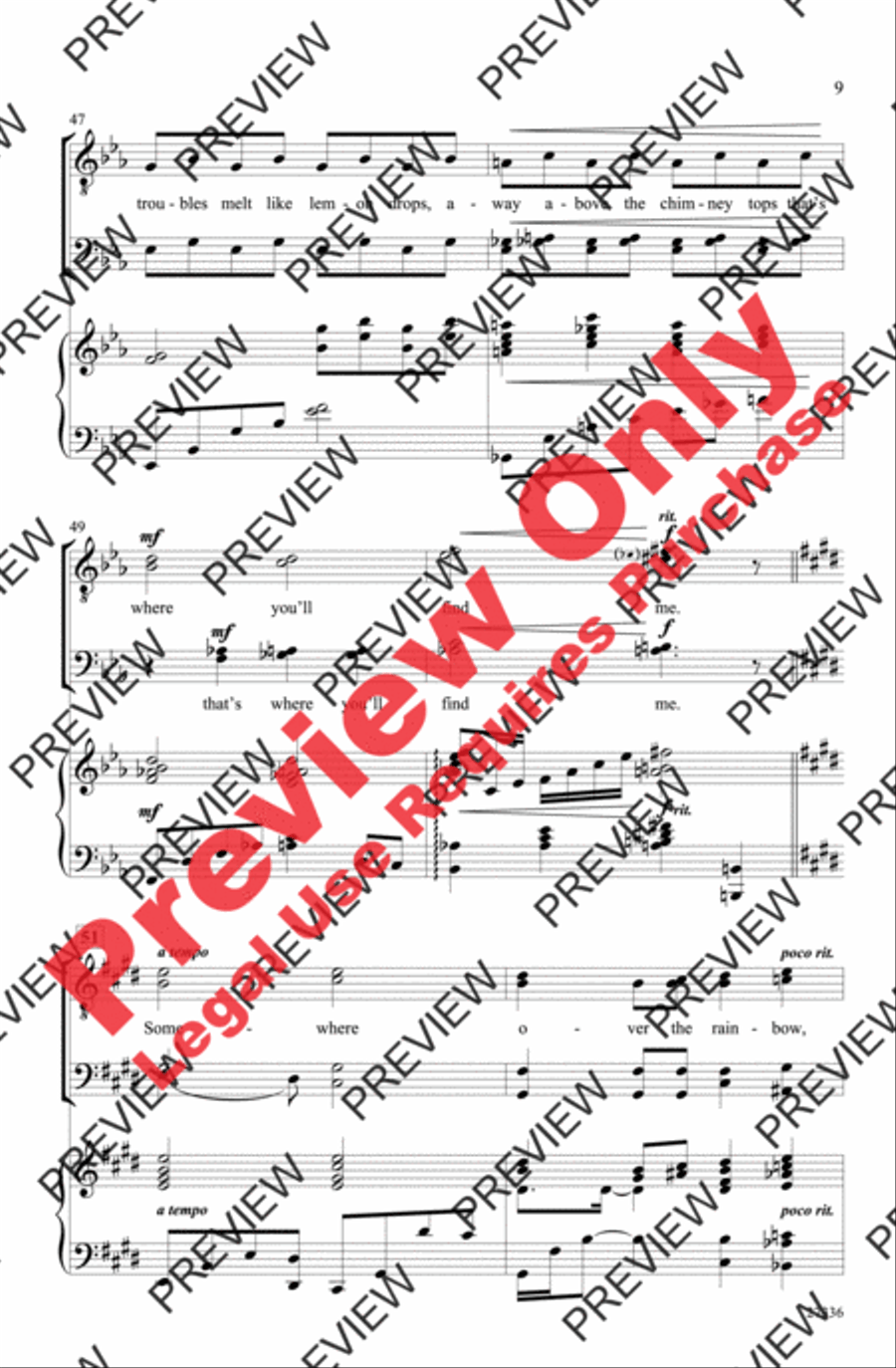 Over the Rainbow Over the Rainbow Men's Choir scores gallery preview page 8