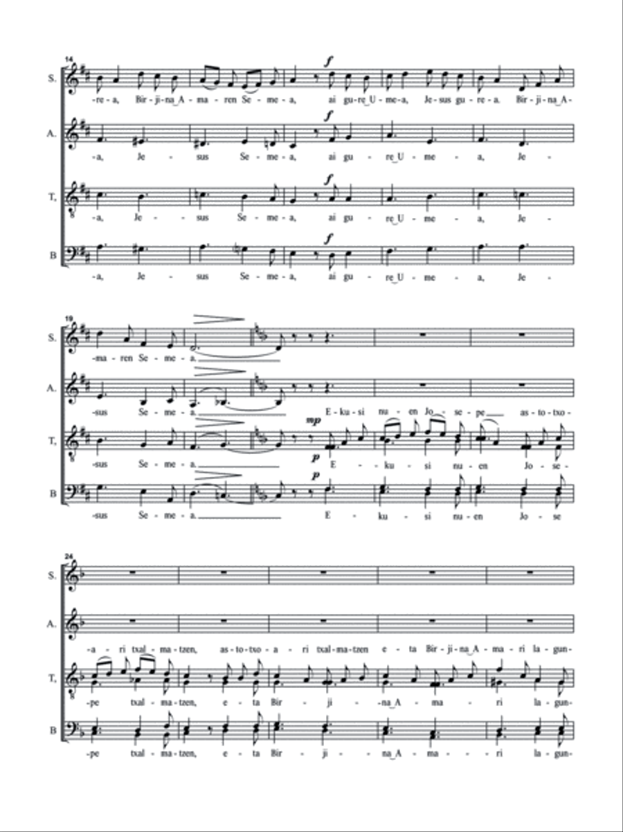 BI GABON KANTA - DOS CANCIONES NAVIDEÑAS - TWO CAROLS Choir scores gallery preview page 5