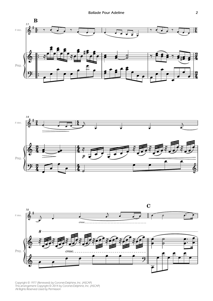 Ballade Pour Adeline Ballade Pour Adeline Piano scores gallery preview page 4