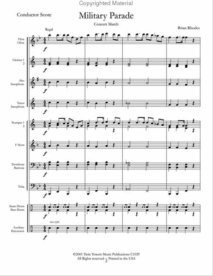Military Parade Military Parade Concert Band scores gallery preview page 3