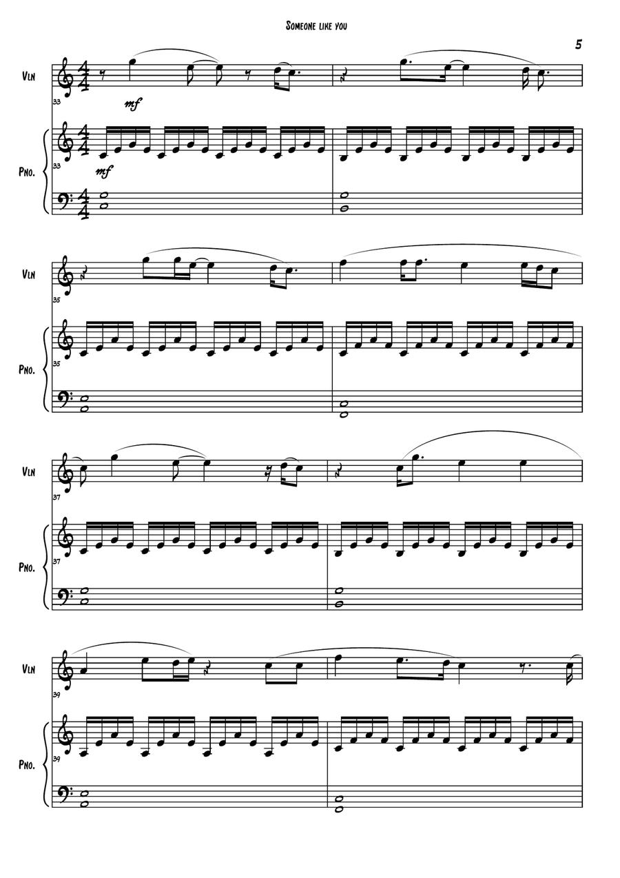 Someone Like You Someone Like You Violin Solo scores gallery preview page 5
