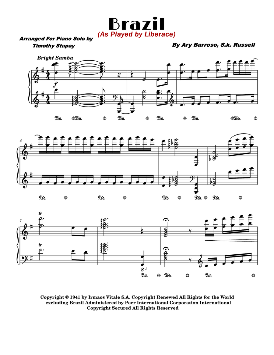 Brazil Piano Solo scores gallery preview page 1