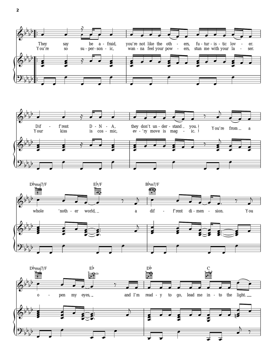 E.T. Piano, Vocal, Guitar scores gallery preview page 2