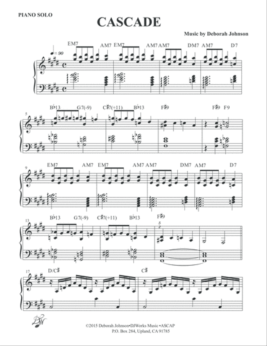 Cascade Piano Solo Guitar scores gallery preview page 2