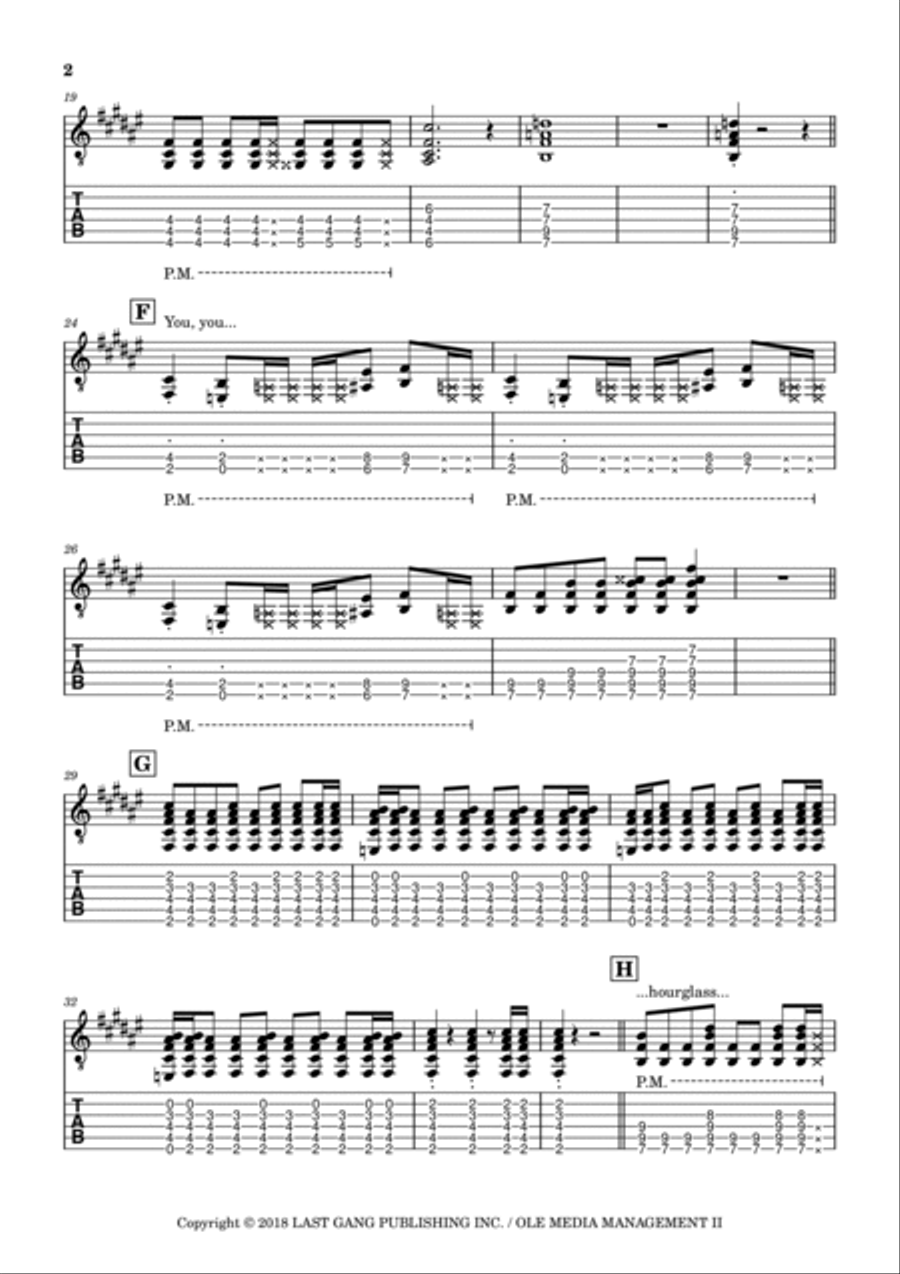 Tic Toc Guitar Tablature scores gallery preview page 2
