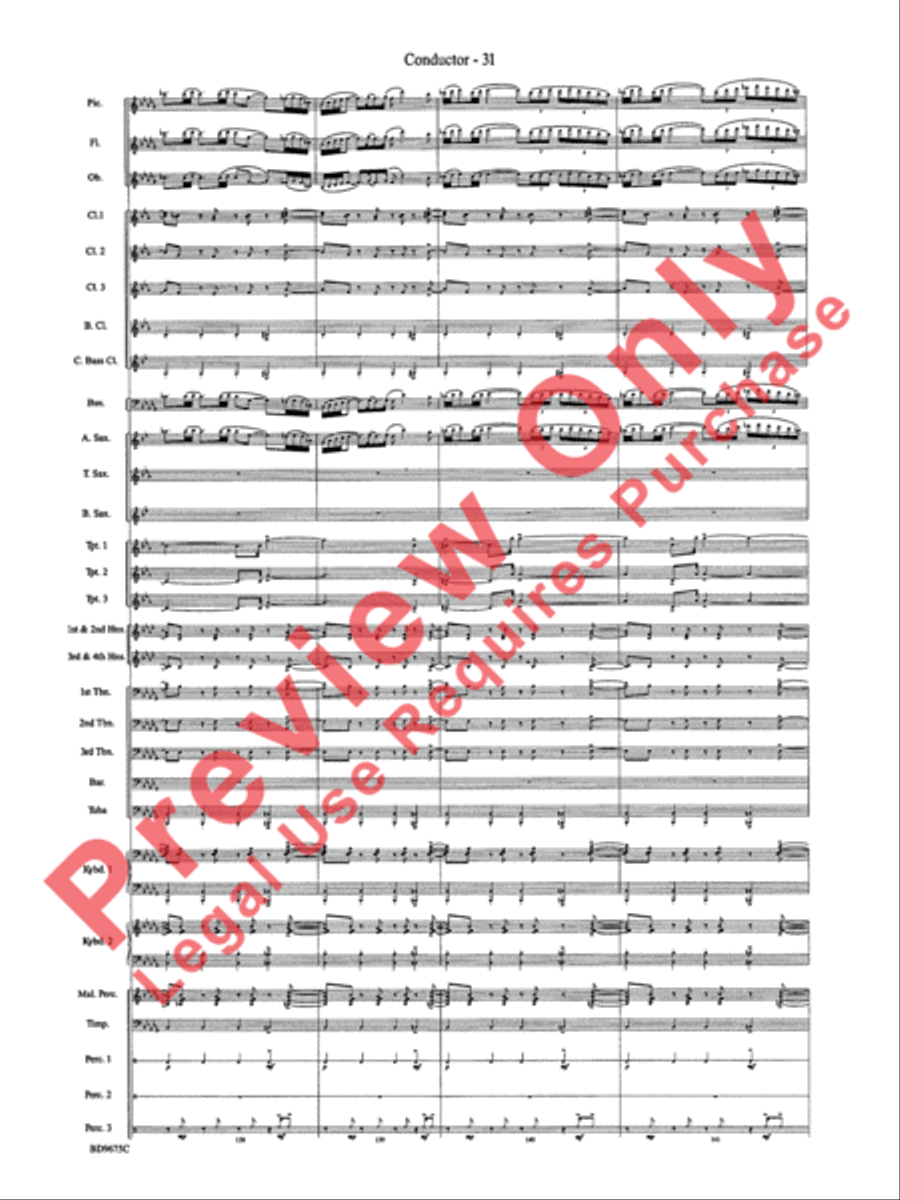 Twelve Seconds to the Moon Concert Band scores gallery preview page 34