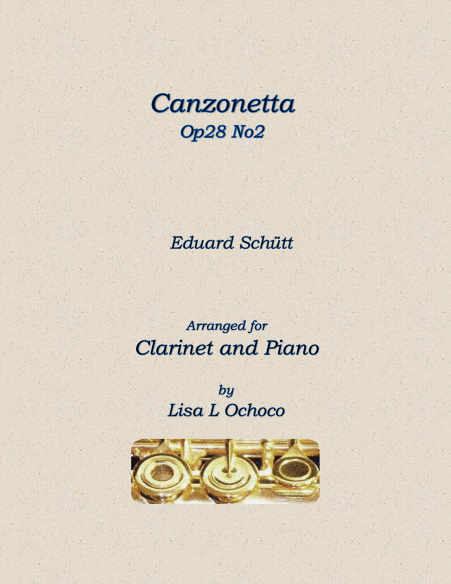 Canzonetta Op28 No2 for Clarinet and Piano Clarinet Solo scores gallery preview page 1