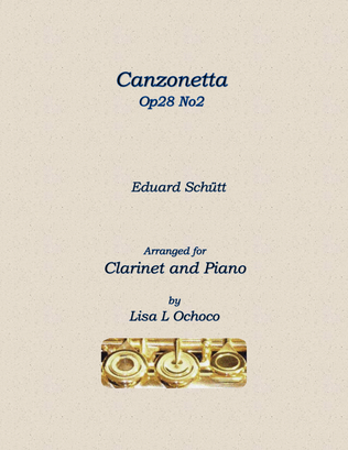 Canzonetta Op28 No2 for Clarinet and Piano