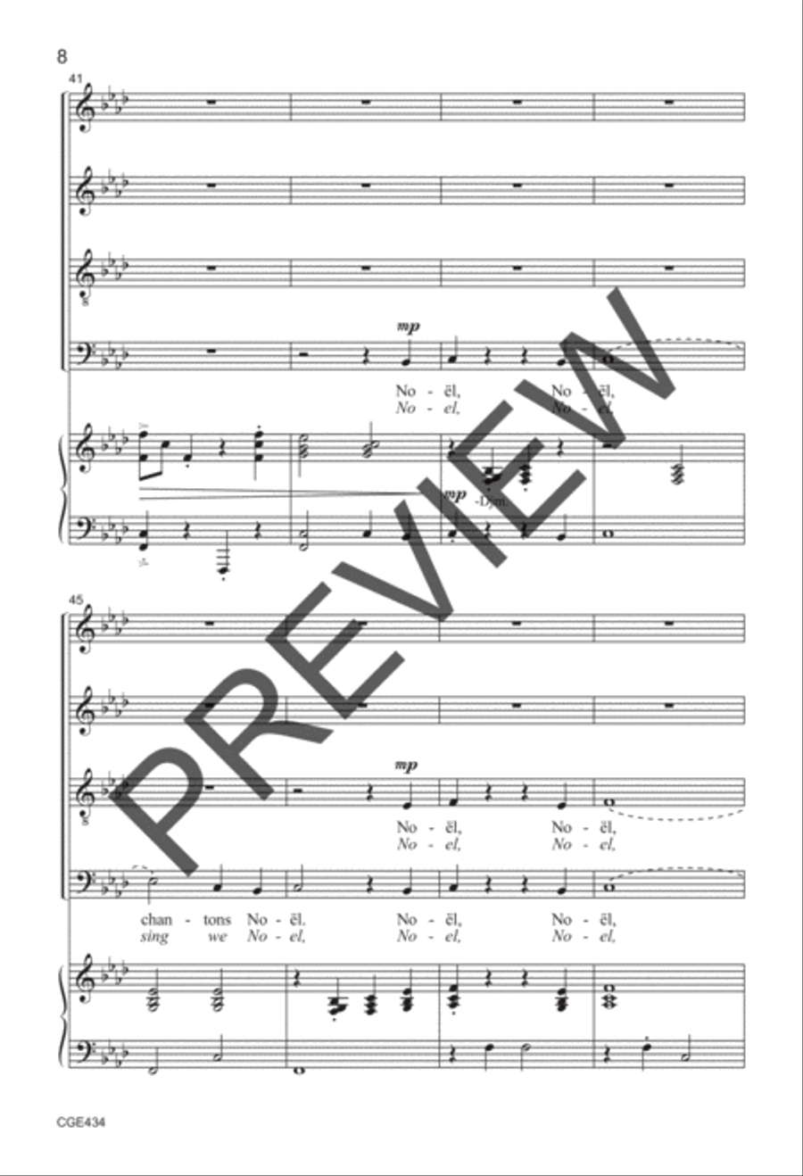 Chantons Noel (SATB) Chantons Noel (SATB) 4-Part scores gallery preview page 7