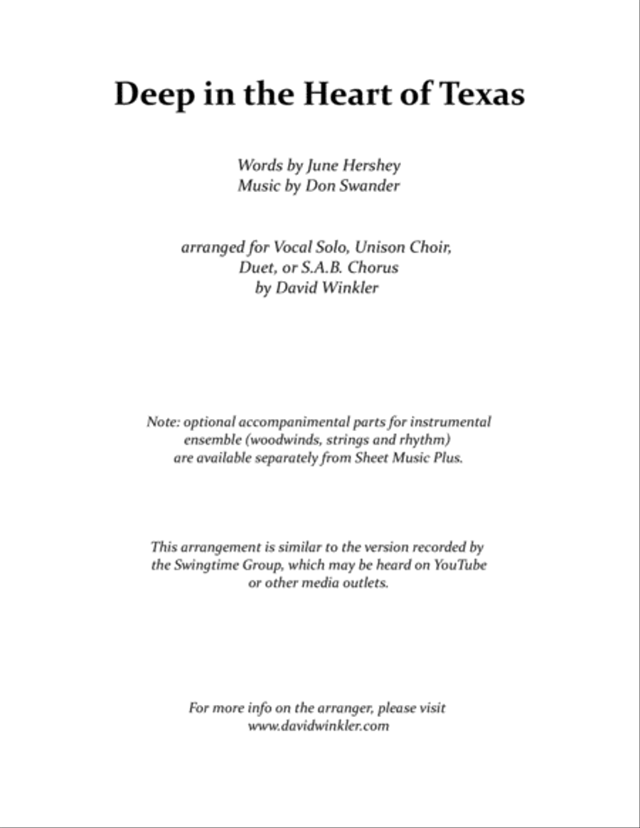Deep In The Heart Of Texas