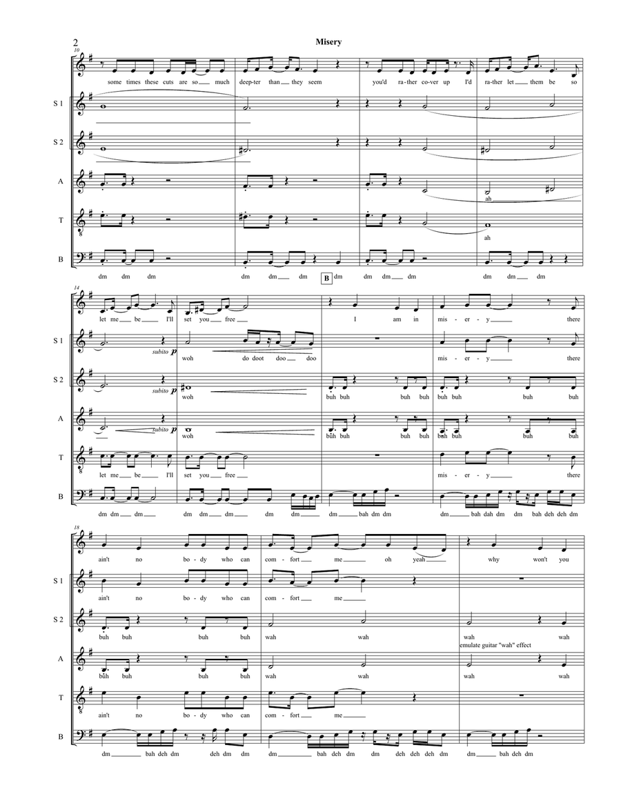 Misery Misery 4-Part scores gallery preview page 2