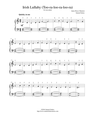 That's an Irish Lullaby (Too-ra-loo-ra-loo-ral) - for easy piano