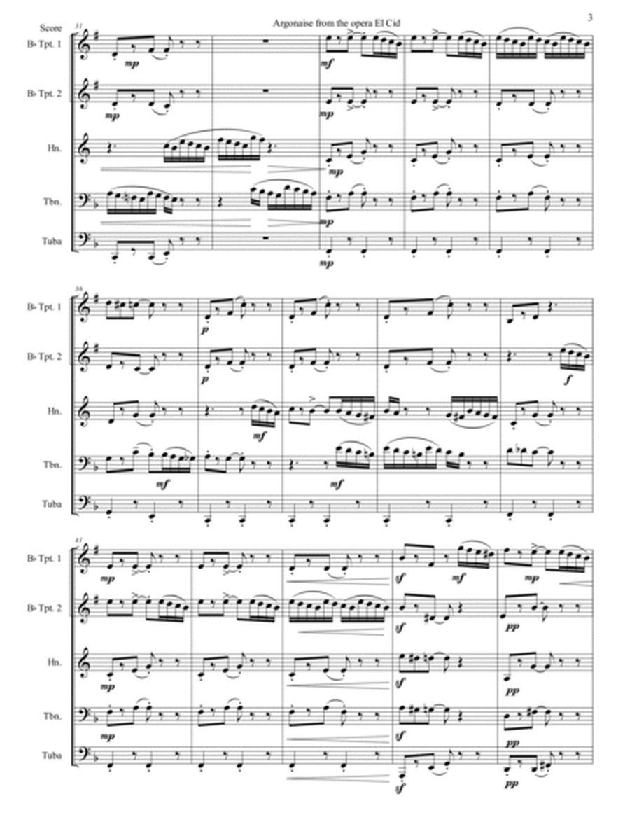 Argonaise for Brass Quintet from El Cid image number null