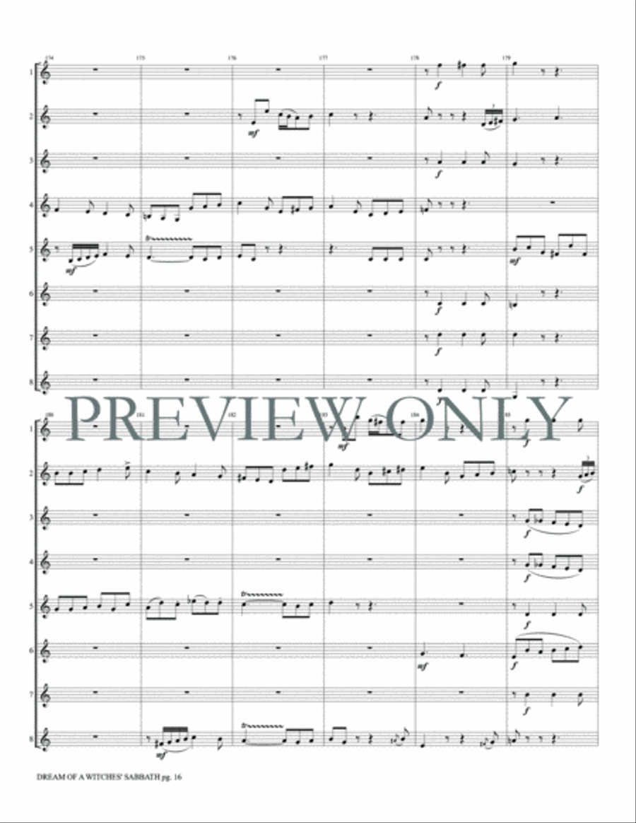 Dream of a Witches' Sabbath Small Ensemble scores gallery preview page 18