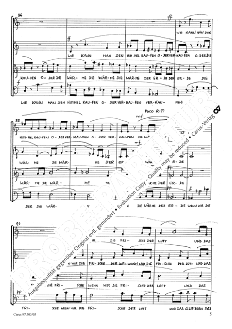 Wir sind ein Teil der Erde ... 1996 4-Part scores gallery preview page 6