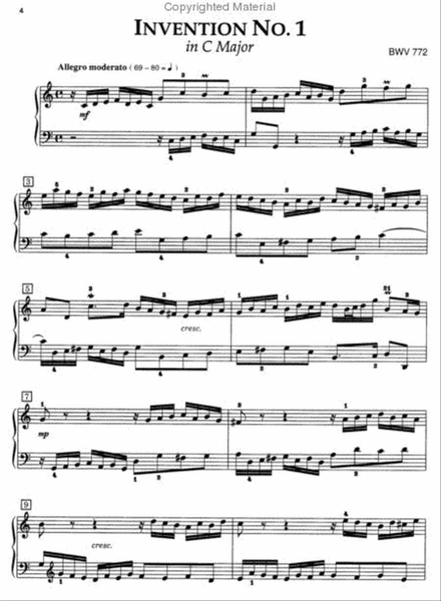 Bach -Two Part Inventions Piano Solo scores gallery preview page 3