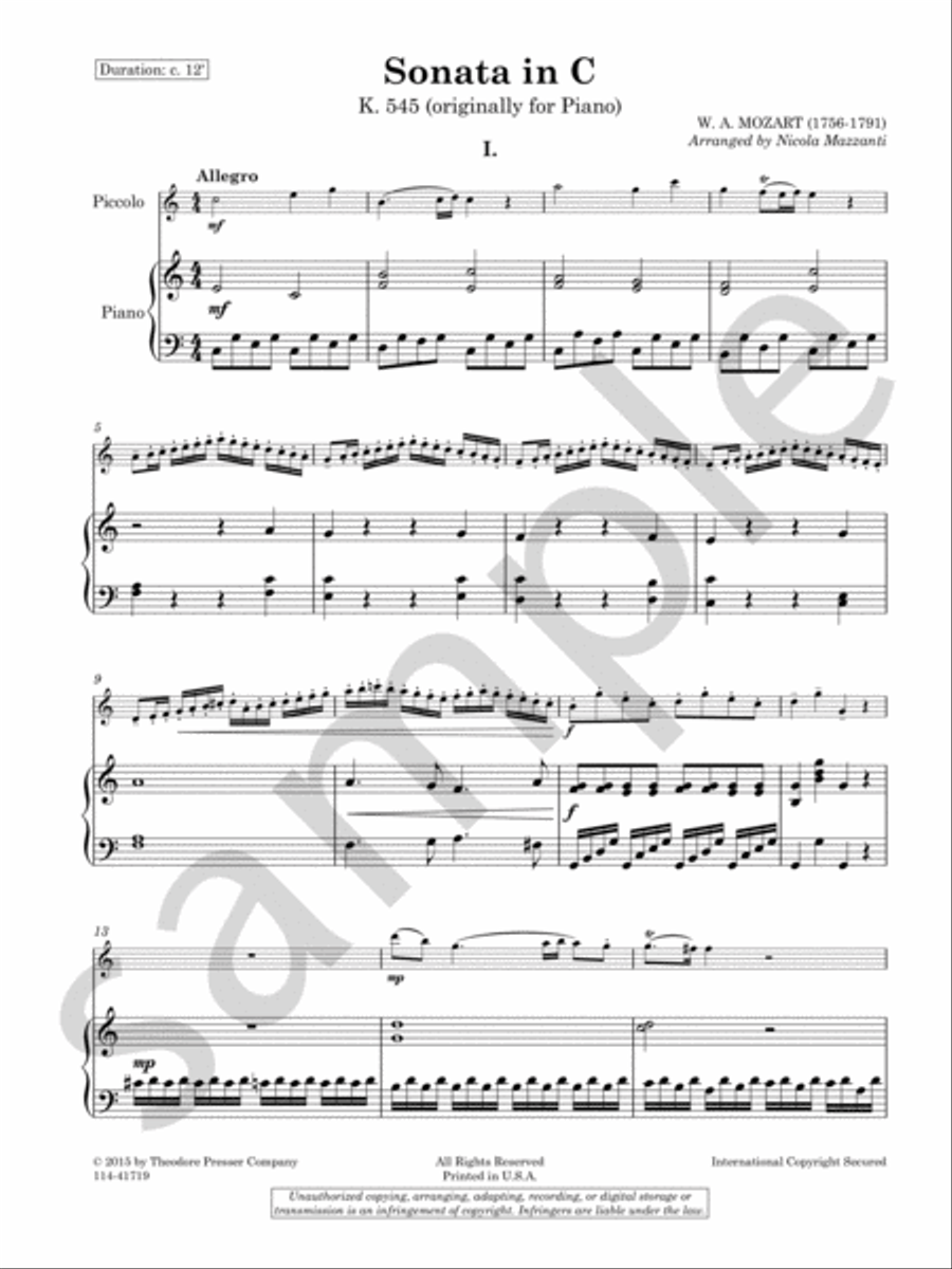 Sonata In C, K. 545 Chamber Music scores gallery preview page 3