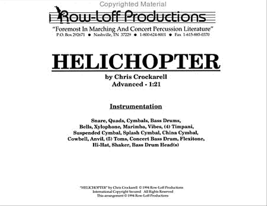 HeliChopter Percussion Ensemble scores gallery preview page 2
