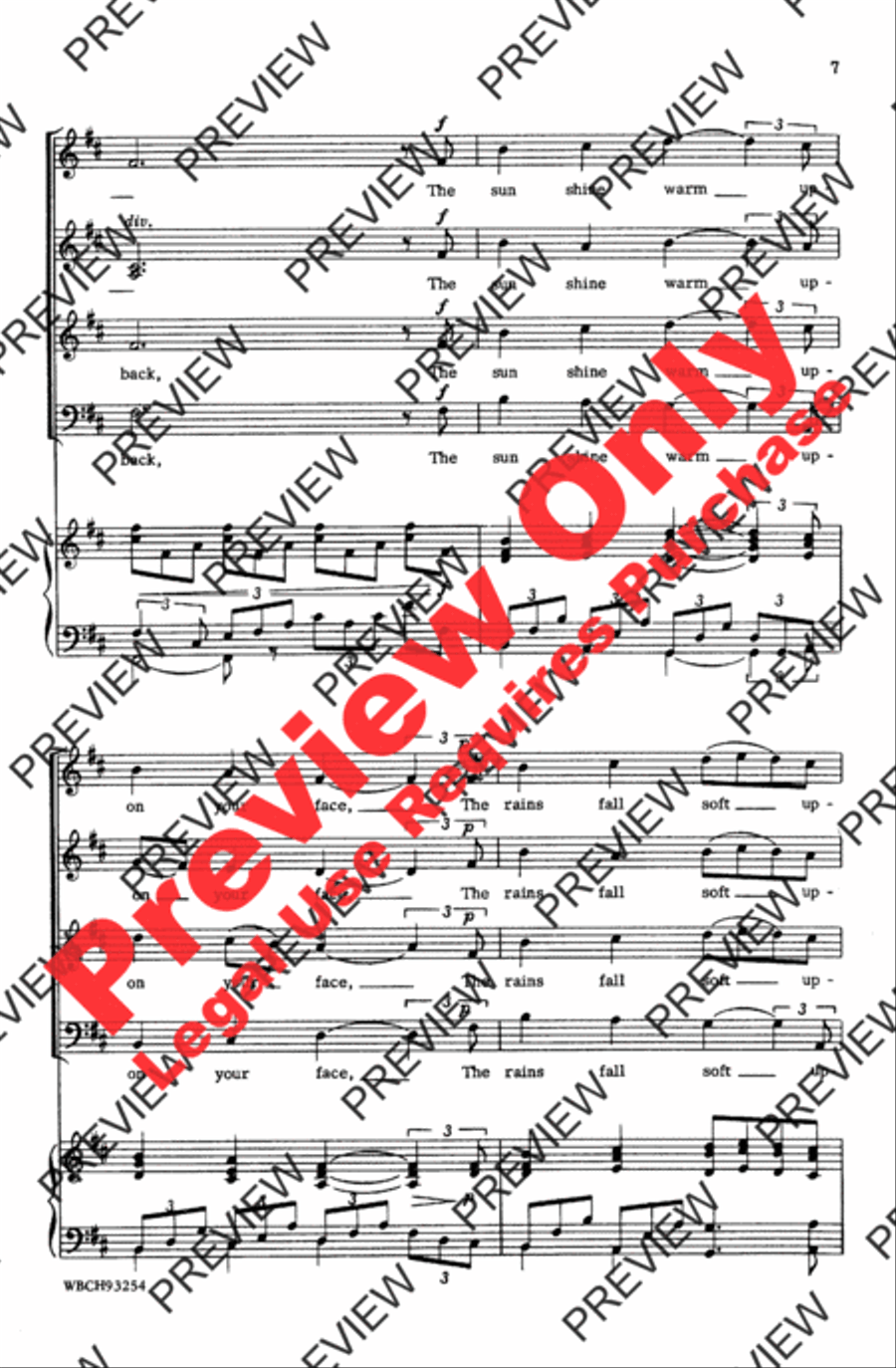 Old Irish Blessing 4-Part scores gallery preview page 7