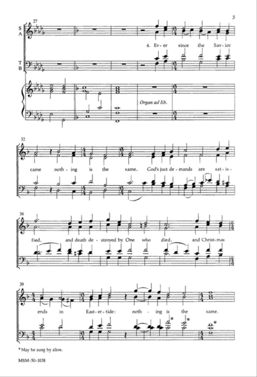 Ever Since the Savior Came 4-Part scores gallery preview page 3