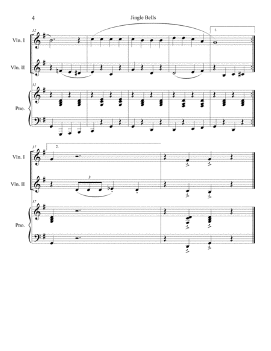 10 Christmas Duets for Violin with piano accompaniment vol. 1 String Duet scores gallery preview page 6