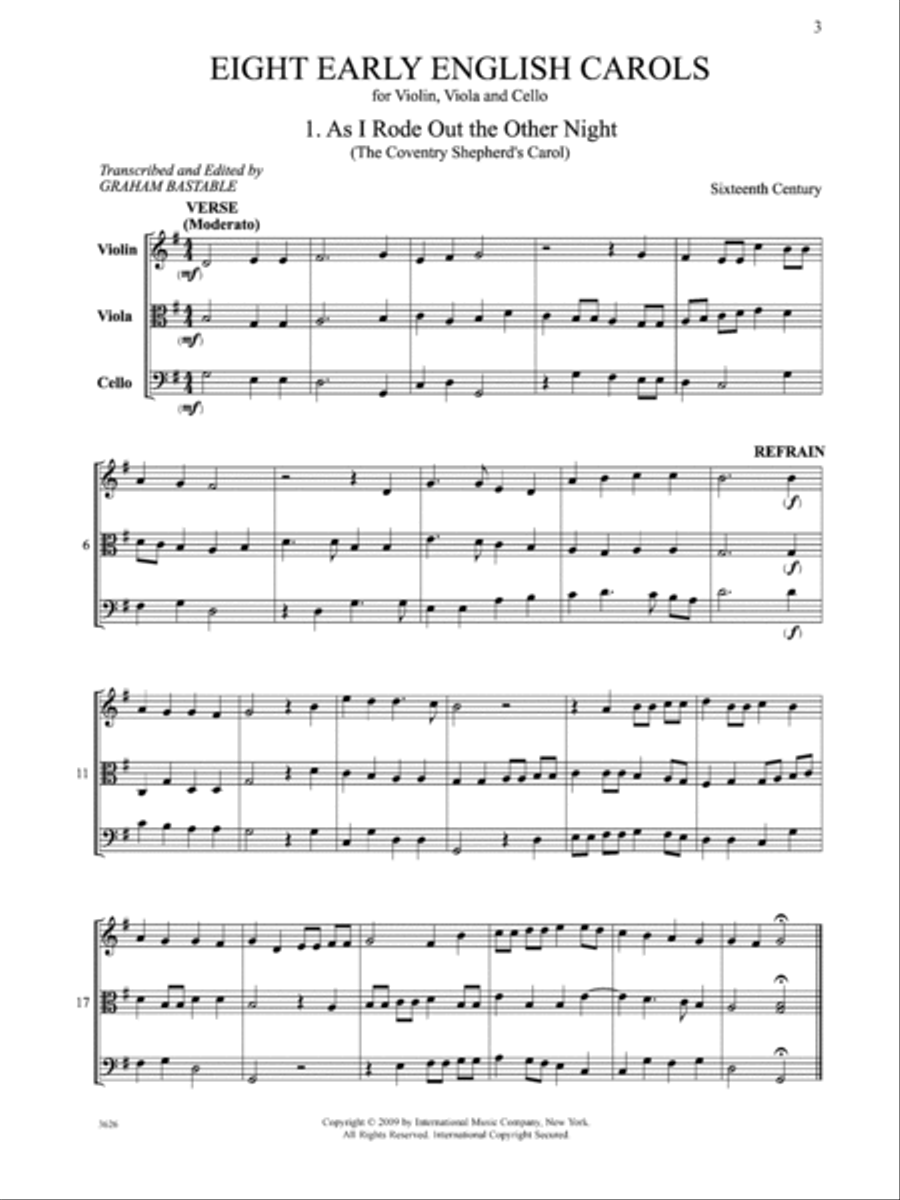 Eight Early English Carols (Xv-Xviii Centuries) String Trio scores gallery preview page 2