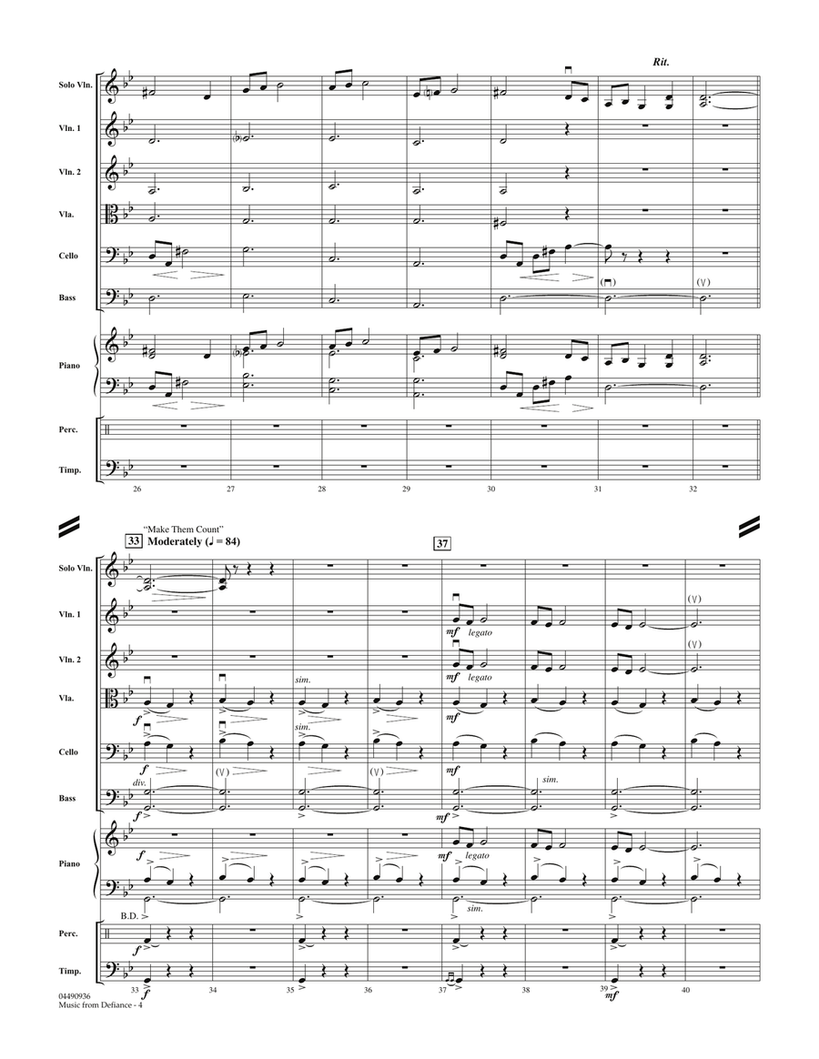 Music from Defiance - Full Score Orchestra scores gallery preview page 4