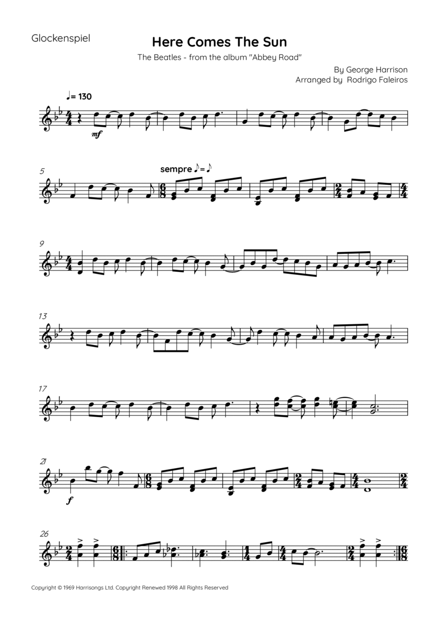 Here Comes The Sun Chamber Music scores gallery preview page 1