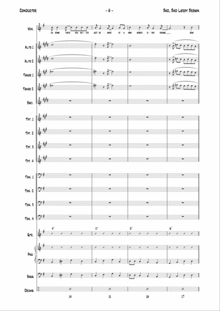 Bad, Bad Leroy Brown Jazz Ensemble scores gallery preview page 6