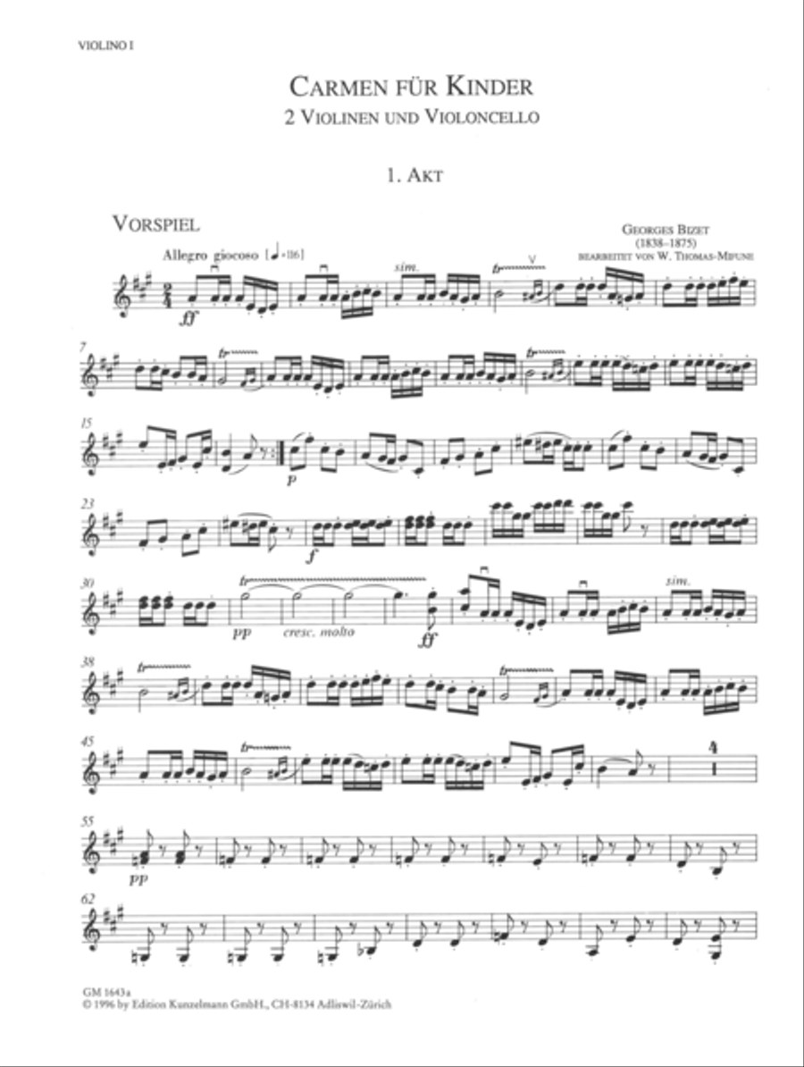 Carmen for children Cello scores gallery preview page 2