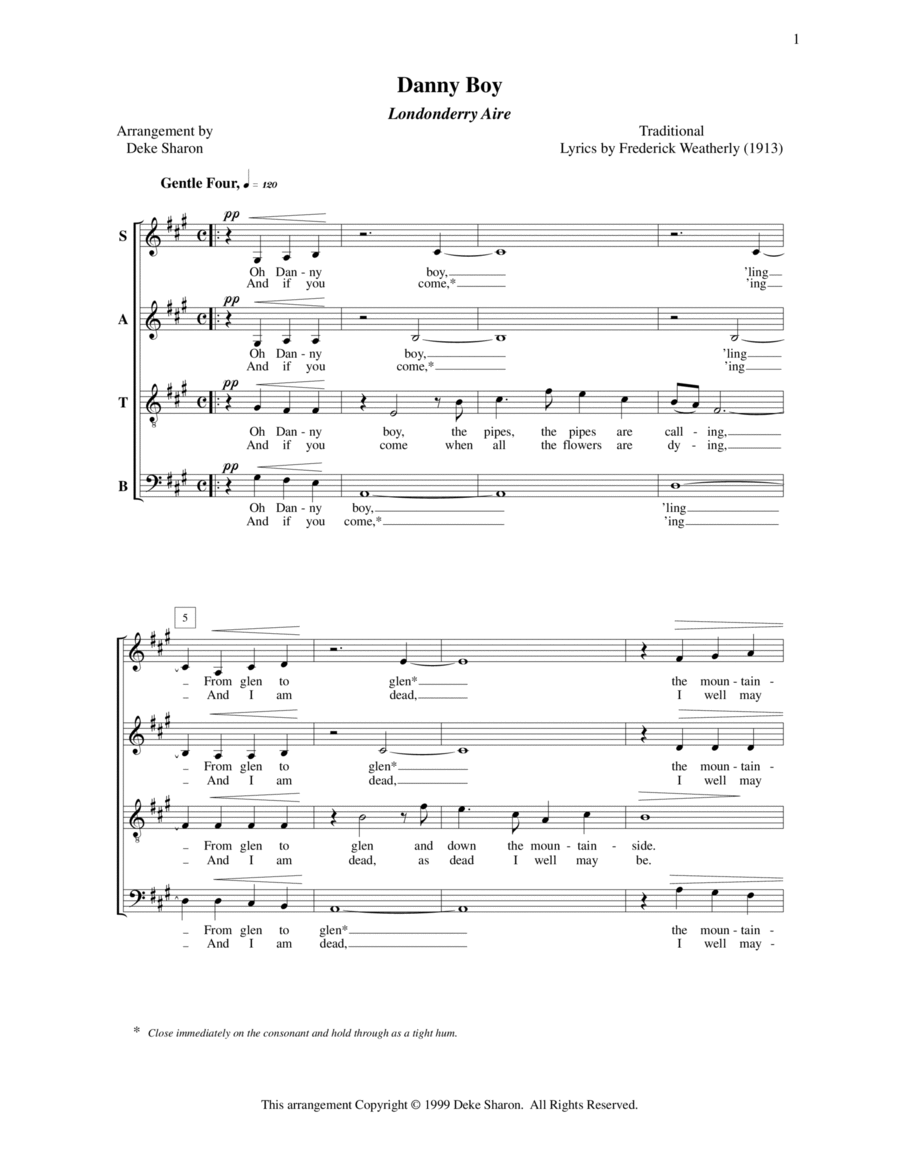 Danny Boy (Londonderry Aire) 4-Part scores gallery preview page 1